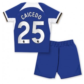 Chelsea Moises Caicedo #25 Domaci Dres za Dječji 2023-24 Kratak Rukavima (+ kratke hlače)